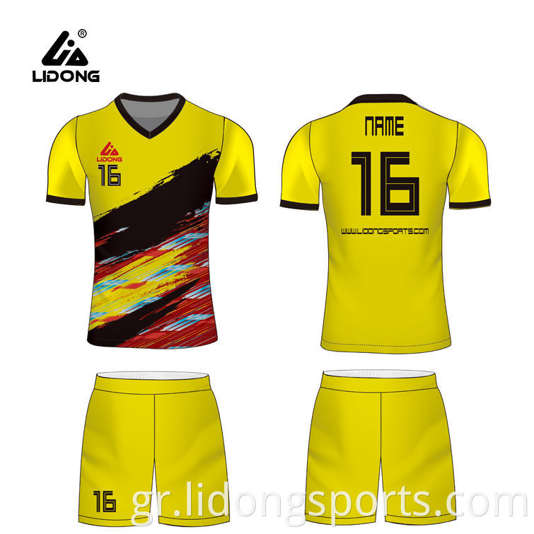 Υψηλής ποιότητας προσαρμοσμένο ποδόσφαιρο ομοιόμορφη φανέλα Set Soccer Uniform Kits για Νεολαία Ποδόσφαιρο Φορούν στολές